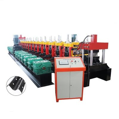 Máy cán tôn lan can đường cao tốc CE Máy đục lỗ san bằng 10T