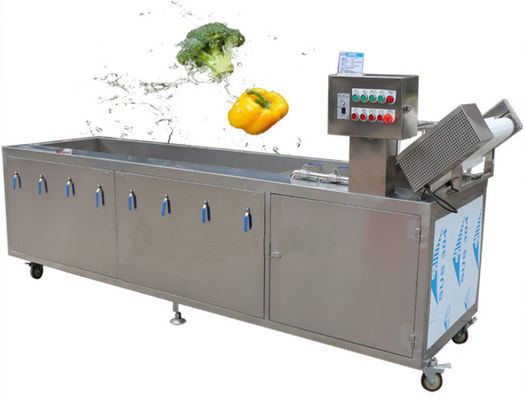 Máy rửa bong bóng rau 800kg / h, Máy rửa trái cây công nghiệp 3,2m