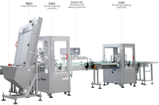 Máy đóng gói chiết rót tự động 50L Máy đóng nắp chai 20bph
