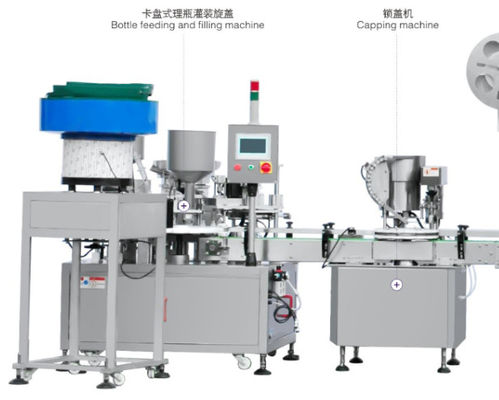 Máy đóng nắp chai tự động 2 đầu, Máy dán nhãn co 30bpm