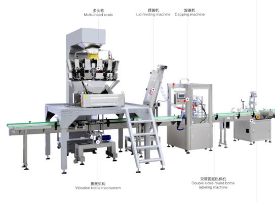 Máy chiết rót cân mini 2KW, Máy dán nhãn chai tự động 10bpm
