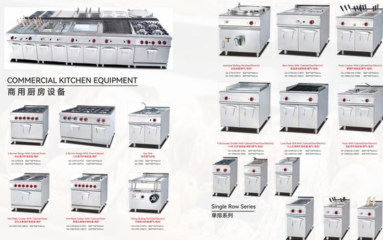 Nồi chiên nhà bếp thương mại 4 bếp chiên có tủ Chảo đun sôi có vỏ bọc có tủ